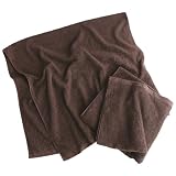 泉州タオル 日本製 バスタオル 大判 72×138cm 2枚セット 綿100% 業務用タオル ダークブラウン 瞬間吸水 速乾 軽量薄手 部屋干し 耐久性 無地