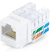EMS RJ45 Cat6/5e Keystone Jack - 110-Type Modular Female Connectors | Compatible with Speed Termi...