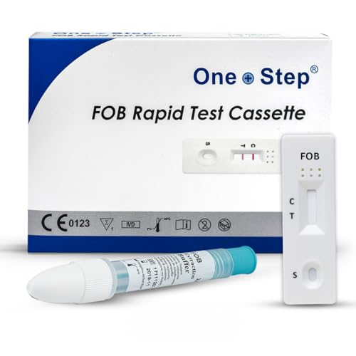 One Step Bowel Test 2 Test Pack Colon Faecal Screening Test Kit Occult Blood in Stools Home Testing FOB Detection Ulcers Polyps Colitis Cancer Screen