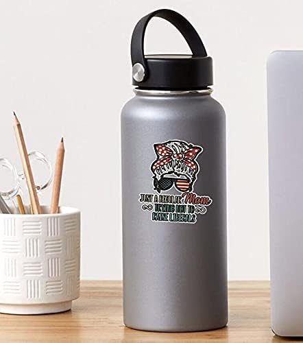 Miniatura 4 de Calcomanías adhesivas de 3 x 4 pulgadas con texto en inglés Just A Regular Mom Trying Not to Raise Liberals para laptop, ventana, automóvil,