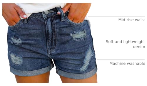 Image of MODARANI Denim Shorts for Women Distressed Jean Shorts Ripped Summer Hot Short