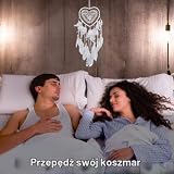 Łapacz snów z piórami, ręcznie robiona ozdoba łapacza snów do dekoracji ślubnej sypialni (biały)