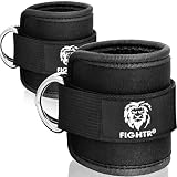 FIGHTR® Fußschlaufen (gepolstert) - für Fitness Training am Kabelzug - (2 Stück) Ankle Straps für Frauen und Männer