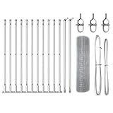 vidaXL Conjunto de postes de cercas de acero galvanizado con malla enrollada 25 x 0.5 m Diseño metálico duradero para instalaciones de cercas al aire libre Soluciones de materiales de jardín resiste