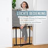 ib style Berrin XXL Türgitter 85-185cm, Ohne Bohren, Treppengitter Baby, Absperrgitter, Schwarz, 140-150 cm
