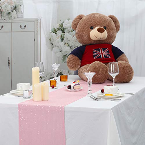 Eternal Beauty Sequin Table Runners Pink 12 X 108 Inch Glitter Pink Table Runner-Pink Sequin Tablerunner For Wedding Party(Pack Of 2) #TOP5