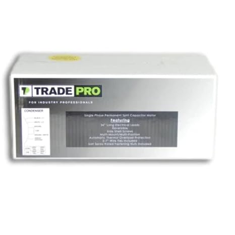 TRADEPRO TP C33 MHP2 8 1 Speed Condenser Fan Motor, 1/5 to 1/3 Horsepower 825 RPM, 208/230 Volt