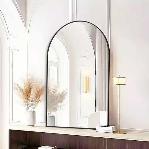 Fabuday Black Arch Bathroom Mirror for Wall - 20x28 Arched Mirror for Over Sink, Metal Framed Mirror for Hanging in Living Room, Bedroom, Entryway, Hallway by Fabuday - Image 3