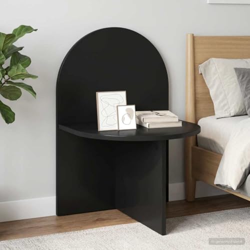 Table de chevet chêne noir meuble de rangement moderne multifonction - 2