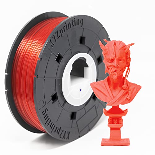 XYZPrinting PETG Filament 1.75mm, NFC Chip, 3D Printer Filament, 600g (1.3lbs), Dimensional Accuracy +/- 0.02 mm, Fit Most 3D Printers, Clear Red