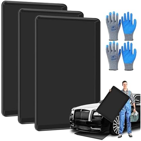 Zejoot 3 Pcs Extra Large Oil Drip Pan for Under Car - 35.4 x 24 x1.6 Inches, Hard Plastic Auto Oil Drip Tray, Oil Catch Pan Replacement Tray to Keep Garage Floor Show Room Driveway Safe and Clean Cover