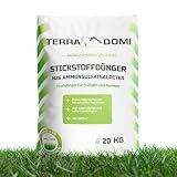 Turbo Schnell Grün 20kg Rasendünger Frühjahr und Sommer I N26 Stickstoffdünger I Ideal bei Hitzestress I Gesunder, Grüner Rasen dank Wachstumsschub | Dünger für Rasen, Blumen, Obst & Gemüse
