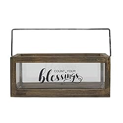 CKK Industrial Count Your Blessings Stonebriar Rustic Rectangular Wood and