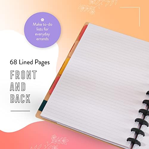 The Happy Planner Plans + Notes Monthly Planner - 12 Month Undated Planner - 9 Sheet Daily Planner with 4 Dividers & 12 Sticker Sheets - Cabana Stripe Theme - Big Sized 11.5" x 10"