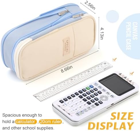 EASTHILL Big Capacity Pencil Pen Case Office College School Large Storage High Capacity Bag Pouch Holder Box Organizer Light Blue - View 4
