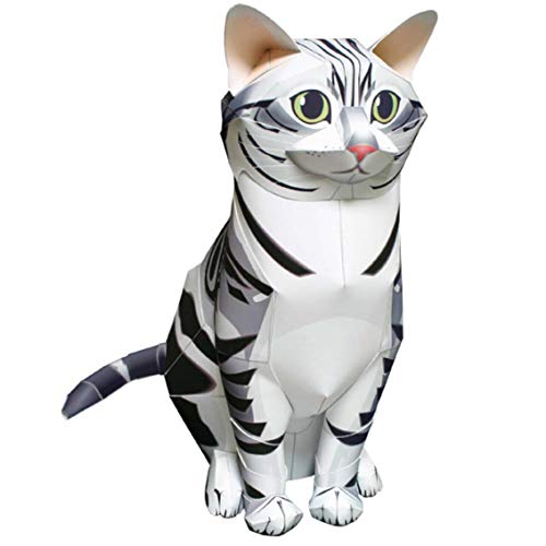 Quebra Cabeça 3D Animal Estimação Miniatura Gato Cabelo Curto Americano Colagem Papercraft - HAS BRA