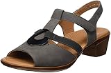 Klettverschluss ara Damen Lugano-S T-Spangen Sandalen, Grau (Street), 37 EU (4 UK)