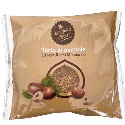 Destefanis & Novero | Tarta de Avellanas del Piamonte, Postre Artesano Piamontés con Harina de Avellanas, Mantequilla, Huevos Frescos y Migas de Avellanas, Perfecto para Desayuno y Merienda, 300gr