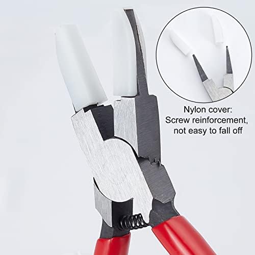 SUNNYCLUE 5.59Inch Rubber Flat Nose pliers Double Nylon Jaw Mini Precision Pliers Wire Beading Jewellery Tools for DIY Jewelry Making Repair Hobby Projects Crafts, Red