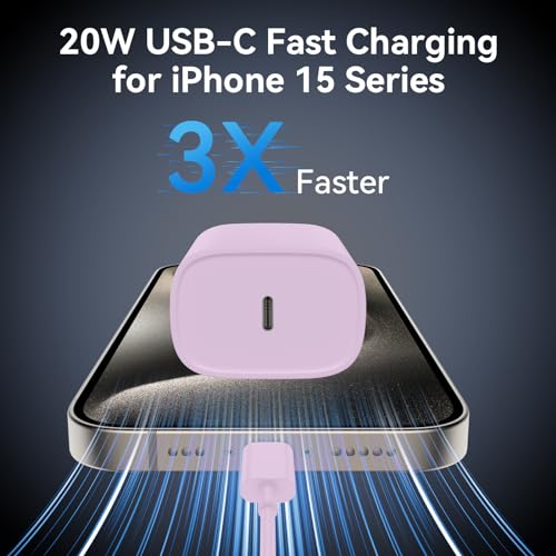 iPhone 17 16 15 Pro Max Charger Fast Charging, 3.3FT iPhone 17 Charging Cable(65W/3A) USB C Cord with 20W PD Fast iPhone 17 Pro Max Chargers Block for iPhone 17/17 Pro Max/17 Air/16/15 Series, iPad — view 2