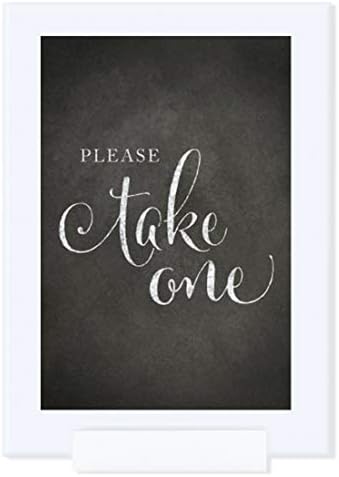 Andaz Press Framed Wedding Party Signs, Vintage Chalkboard Print, 4x6-inch, Please Take One, 1-Pack, Includes Frame