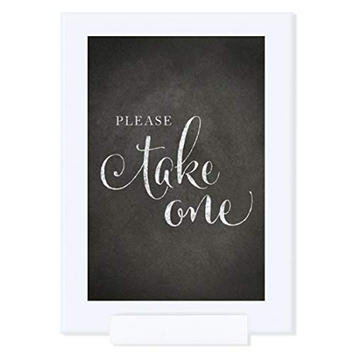 Andaz Press Framed Wedding Party Signs, Vintage Chalkboard Print, 4X6-Inch, Please Take One, 1-Pack, Includes Frame #TOP1