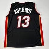 Facsimile Autographed Bam Adebayo Miami Black Reprint Laser Auto Basketball Jersey Size Men's XL