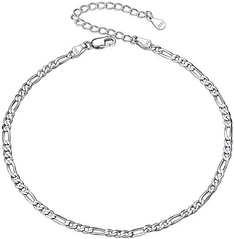 Silvora Sterling Silver Anklet for Women with Sturdy Chain Durable Clasp Ankle Bracelet with Delicate Gift Packaging
