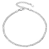 cadena de plata italiana ❥ Esta tobillera es una joya llamativa para el viaje por la playa o en el uso en la piscina. Además, no solo se puede regalar como una sorpresa para tu amante, madre, esposa, hermana, hija, sobrinas, compañeros de clase en el Día de la Madre, Cumpleaños, Aniversario, Acción de gracias, Navidad, Año Nuevo, etc.
