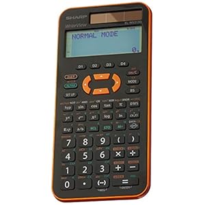 Sharp EL-W531 XG-YR wetenschappelijke rekenmachine schrijfweergave metallic oranje 335 functies TWIN-vermogen voor…
