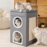 FURRYPAWS Katzenhöhle – Ideal für Katzenhaus Indoor und Outdoor, gemütliche Katzenhöhle für Katzen, perfektes Katzenhaus für Entspannung und Spiel