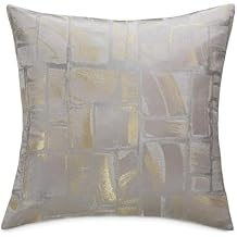 MICHAEL AMINI Ferrara 19x19 Square Fabric Accent Pillow in Gold in Set of 2