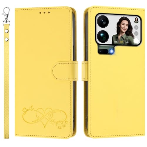 Étui portefeuille Xiaomi Redmi Note 13 5G jaune housse cuir clapet aimanté