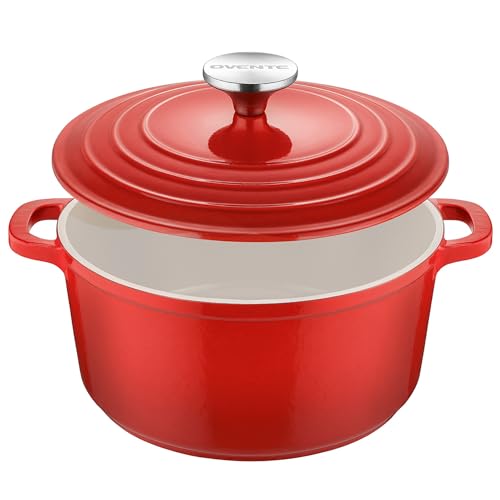 OVENTE Dutch Oven Pot with Lid, 4.6 Quart Aluminum Non-Stick