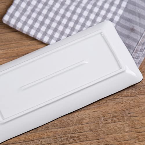 Platos de Cena, Plato de Cena de 9.8 Pulgadas, Plato de cerámica para Sushi, Platos de Cena de Pescado, vajilla Rectangular para el hogar，B