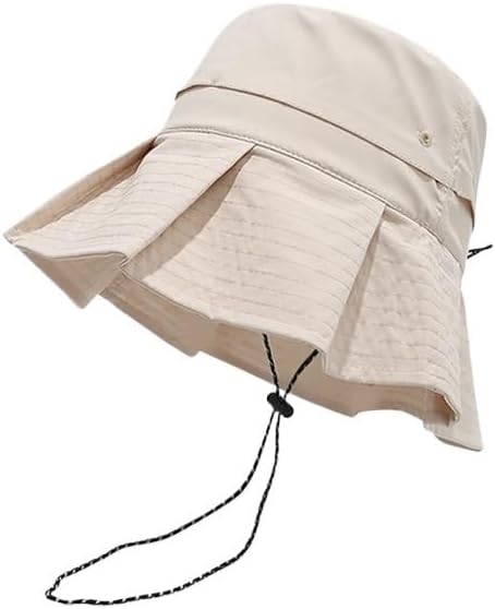 Fisherman Hat Drawstring Casual Hat Women Travel Sun Protection Basin Hat for Travel Camping