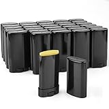 Furnido 15ml Travel Deodorant Containers,Top-Fill,Empty Plastic Oval Lip Balm Tubes for Chapstick,Lip Balm,Lotion Bar Sticks,Salve,Homemade Solid Lotion,Sample Size Deodorant-30 Pack,Black