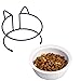 Elevated Tilted Cat Bowls for Indoor Cats, FUPOVASE Raised Ceramic Cats Bowl Elevated 15°,Pet Feeding Bowls for Food and Water Bowl Double Ceramics and Tilt Shelf Suitable for All Cat Sizes