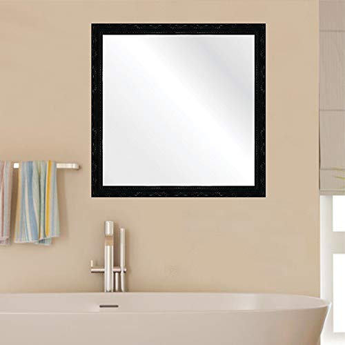 Espelho Brilho Rococo 46X46cm Kapos Preta