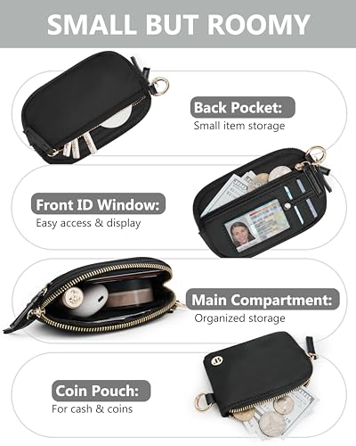 Image of Wallet Wristlet for Women, RFID Wallet Keychain with Dual Pocket | Nylon Wristlet Wallet with Coin Purse, ID Window, Card Holder and Small Wallet Design