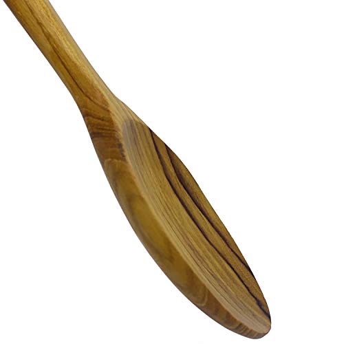 Faay 12.5 Inch Wood Utensil Set (2 Pcs), Teak Wooden Spatula & Spoon, 100% Natural From High Moist Resistance Teak Wood, Healthy Wooden Spoon Spatula For Non Stick Cookware #TOP3