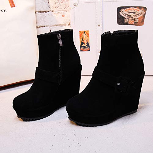 Dieenia Donna Moda Zeppa Polacchine Plateau con