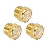 QUARKZMAN 3 Stück Pneumatischer Auspuffschalldämpfer 1/4 NPT Männlich Gesinterter Bronzeschalldämpfer Luftleitungsfittings Für Pneumatische Werkzeuge Und Industriemaschinen