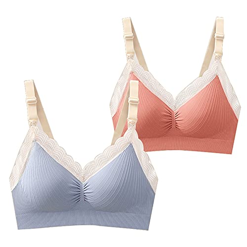 Soutien-gorge d'allaitement sans couture anti-pression pour la maternité, lot de 2 dentelle XXL