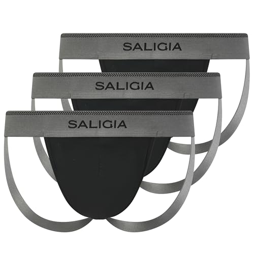 SALIGIA Retro Classic Jockstraps - Premium Cotton Men's Underwear Pack with Breathable and Supportive Double-Layered Pouch