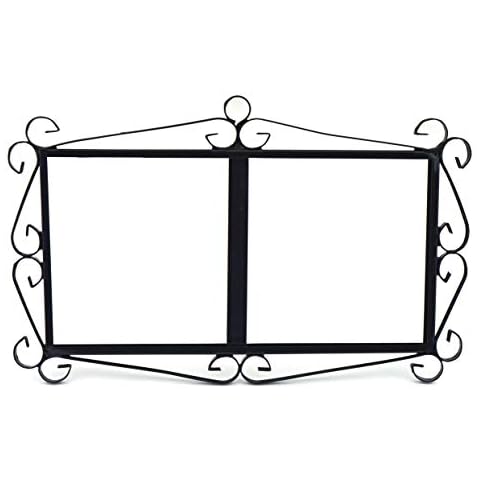 ART ESCUDELLERS Black Iron Frame for Easy Wall Hanging for Tiles Jardin Design (Frame for 4 Tiles) 13,19" x 8,27" x 0,39" Cover