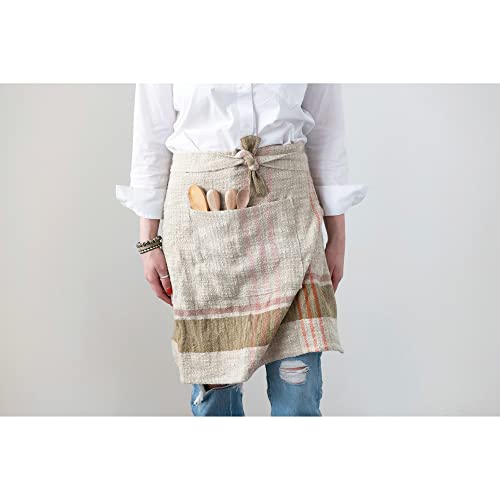 Creative Co-Op Woven Cotton and Linen Half Apron #TOP8