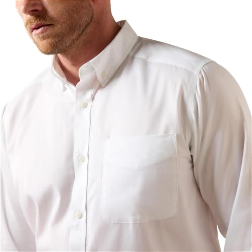 ARIAT Men Lightweight Solid Twill Classic Fit Shirt, X-Large, White by ARIAT - Used condition - Image 4