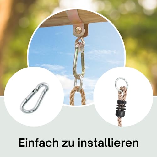 Tellerschaukel H2I aus wetterfestem Holz mit verstellbarer Seillänge