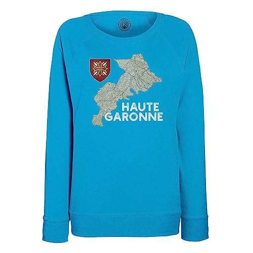 Sweatshirt femme Haute-Garonne 31 imprimé carte ancienne Toulouse Occitanie
